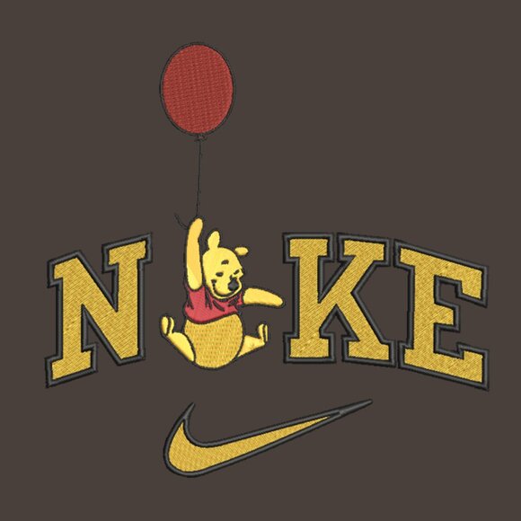 Nike Winnie The Pooh Embroidered Adult Unisex Crewneck Sweatshirt Balloon Gold - Picture 8 of 13